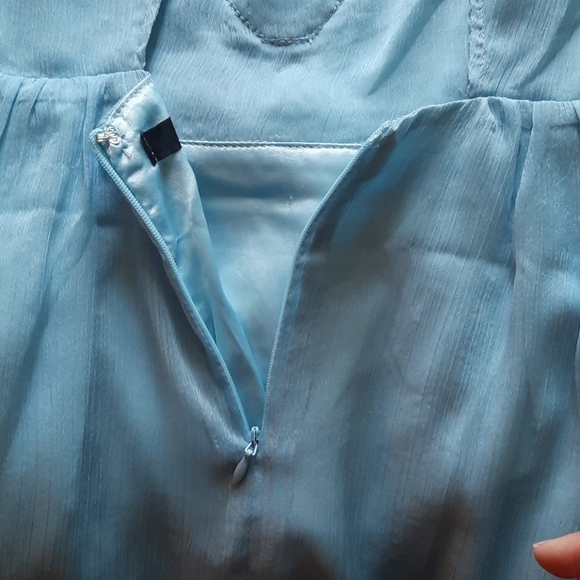 Powder Blue Lace Top Mini Dress - Picture 7 of 10